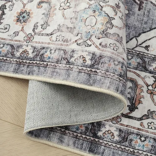 Vista 30 de Rugcomf Alfombra de Entrada de 2'x3' - Patrón Paisley, Tapete para Puerta de Entrada Interior, Floral Vintage, Lavable a Máquina, Alfombra