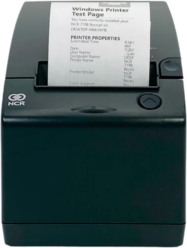 Vista 2 de Tekswamp NCR RealPOS 7198-2003-9001 Impresora térmica de recibos POS de dos caras USB Serial con adaptador de CA