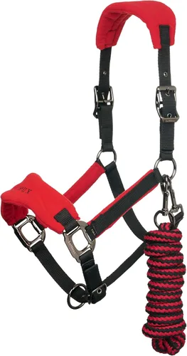 Vista 4 de LeMieux Vogue - Cuello para la cabeza de forro polar, cuello halter y cuerda de plomo, acolchado extra, ajustable en el bordillo y correa