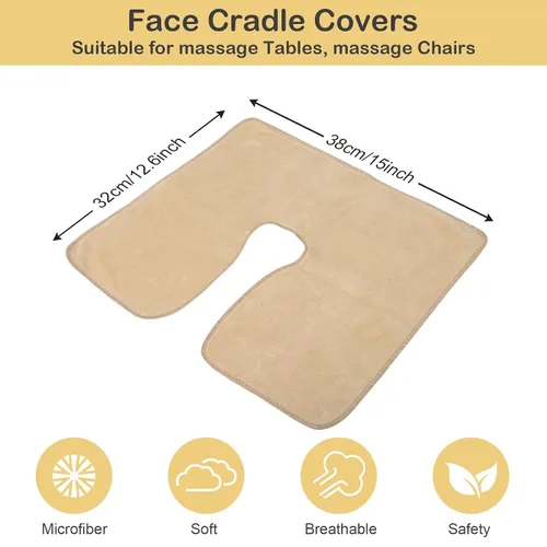 Vista 2 de SINLAND Fundas de microfibra para cuna facial, tamaño grande, suave y reutilizable, antiadherente, para reposacabezas de masaje, adecuada