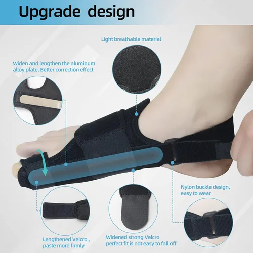 Vista 2 de MOONSMILE 1 par de correctores de juanetes de pies para mujeres y hombres, férula nocturna para juanetes, enderezador de dedo gordo para el pie