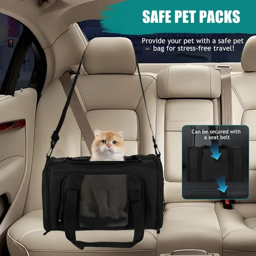 Vista 7 de Top tasta Transportador de Perros y Gatos Portador de Mascotas para Gatos y Perros Pequeños Medianos Grandes Transportador de Lados Suaves