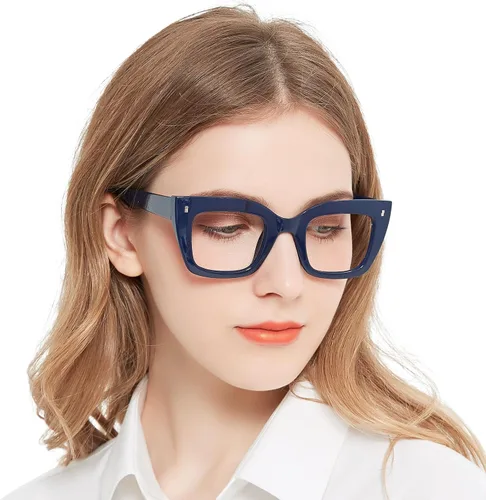Vista 8 de OCCI CHIARI Gafas de lectura cuadradas de gran tamaño para mujer, retrogruesas, cómodas