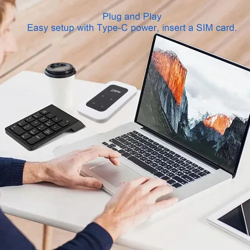 Vista 4 de Goshyda Enrutador WiFi móvil 4G LTE desbloqueado con ranura para tarjeta SIM, dispositivo de punto de acceso portátil de 300 Mbps para viajes, mini