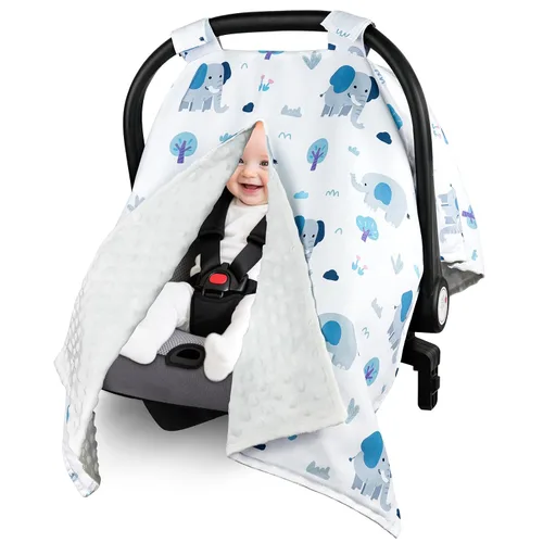 Vista 8 de Metplus Funda para asiento de coche 2 en 1 para bebé, toldo para asiento de coche para bebés, funda de lactancia multiuso para mamá, fundas