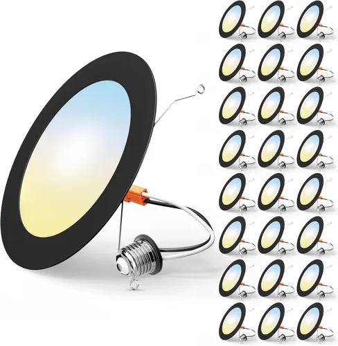 Vista 14 de FREELICHT Paquete de 4 luces LED empotrables de 4 pulgadas, seleccionables 2700 K/3000 K/4000 K/5000 K/6000 K, luces LED planas regulables, 7 W = 60