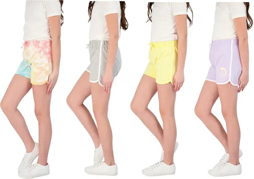 Vista 3 de Sweet Butterfly - 4 pantalones cortos deportivos para niñas, pantalones cortos de yoga con delfín, ropa de entrenamiento para niñas