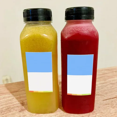 Vista 6 de MOUYAT Paquete de 24 botellas de plástico de 14 onzas con tapas, botellas sensoriales de plástico transparente de 14 onzas fluidas con tapas a