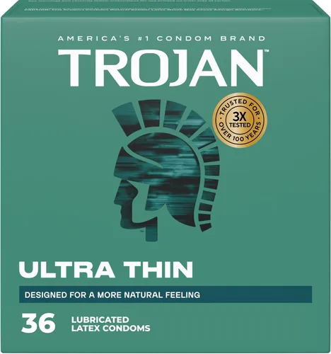 Vista 22 de Trojan Bareskin - Preservativos finos, paquete variado Everythin, condón de látex lubricado, 10