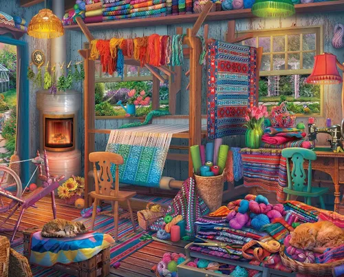 Vista 12 de Springbok Creative Mood - Rompecabezas de 1000 piezas para adultos, corgi en estudio de arte, piezas de corte único, fabricado en Estados Unidos
