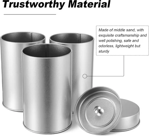Vista 3 de Zopeal 3 Pack Tea Tin Canister with Airtight Double Lids 12 oz Can Box Canister for Loose Leaf Tea Storage Bag Container Portable Small Kitchen for