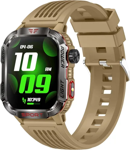 Vista 10 de Reloj inteligente para hombre, rastreador de fitness con brújula linterna y iPhone Android Support Make & Answer Calls, 2.01"Heart Rate Blood