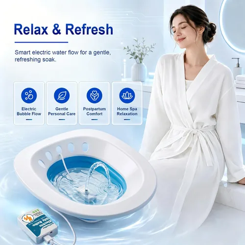 Vista 6 de Baño de Asiento Eléctrico para Asiento de Inodoro - Asiento de Vapor Yoni - Bañera de Baño de Asiento Portátil para Hemorroides y Cuidado Posparto