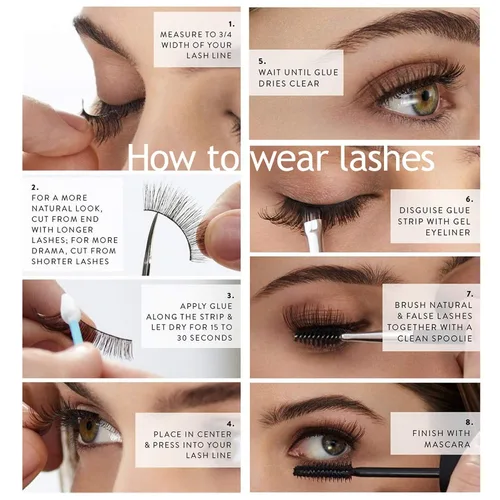 Vista 9 de Eliace Pestañas postizas de aspecto natural, pestañas de ojo de gato, tiras finas, pestañas postizas de visón 3D, pestañas postizas de volumen