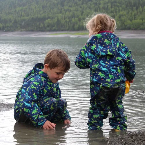 Vista 8 de JAN & JUL Traje de lluvia ajustable impermeable para niños pequeños y niños