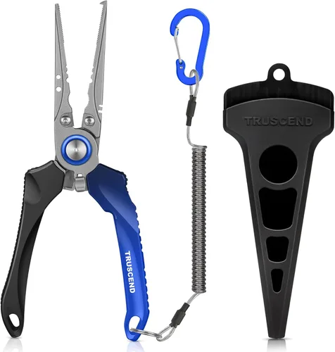 Vista 13 de TRUSCEND Easy Use Lockable Fishing Pliers with Tungsten Carbide Cutter, Innovative Ergonomic Handy Handle, Saltwater Corrosion Resistant Teflon
