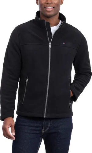 Vista 3 de Tommy Hilfiger Chaqueta de forro polar clásica con cremallera frontal para hombre Negro