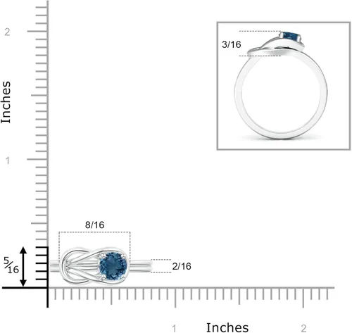 Vista 4 de ANGARA Anillo solitario de topacio azul natural de Londres para mujeres, niñas en plata de ley tamaño 10 (grado AA tamaño-0.197 in) Regalo