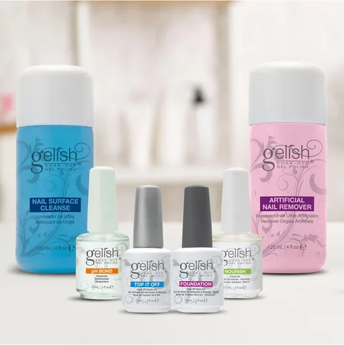 Vista 4 de Gelish Kit de cuidado básico de esmalte de uñas en gel de tamaño completo y limpiador