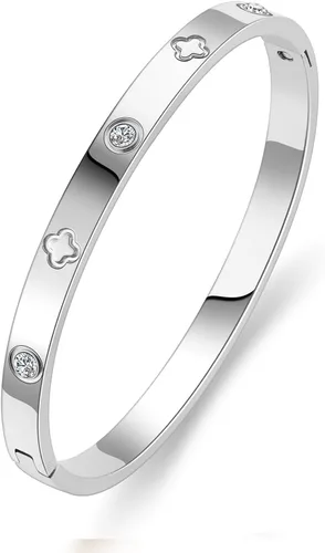 Vista 7 de PDWZNBA Pulseras de amistad de amor chapadas en oro de 18 quilates, brazalete de acero inoxidable de moda, regalo de joyería para mujer Cgold