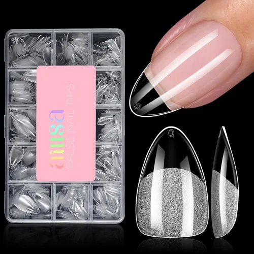 Vista 12 de AILLSA Puntas de uñas de gel suaves en forma de almendra media 450pcs