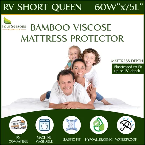Vista 33 de Protector de colchón acolchado de tamaño individual, protector de colchón impermeable ajustable, cubrecolchón con parte superior acolchada, funda