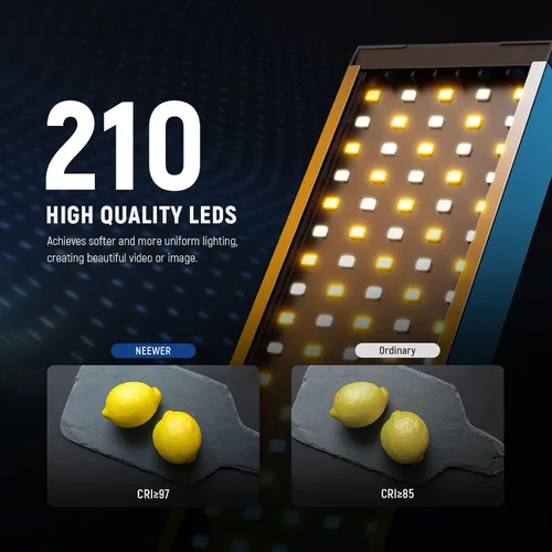 Vista 3 de NEEWER Barra de luz de video LED mejorada y kit remoto de 2.4G, paquete de 2 unidades regulables de mano 3200K ~ 5600K CRI97+ iluminación de video