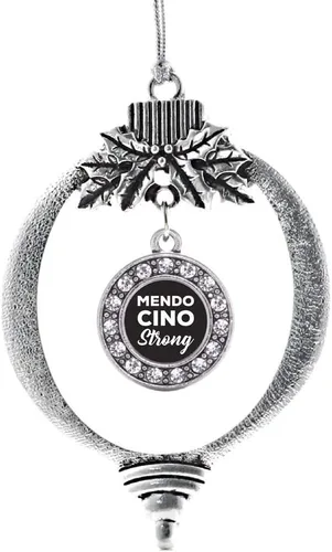 Vista 142 de Inspired Silver - Adorno con dije de cara de carlino - Adornos navideños de círculo de plata con joyas de circonita cúbica