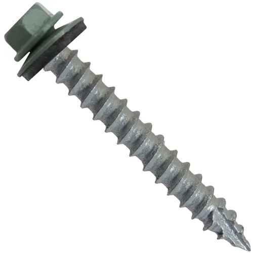 Vista 159 de TORNILLOS PARA TECHOS DE METAL #14: (250) Tornillos x 1" ABC GRIS Tornillo para techo de chapa metálica con cabeza hexagonal y arandela.