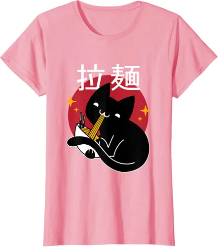 Vista 9 de Camiseta japonesa Ramen Noodle Cat, Negro