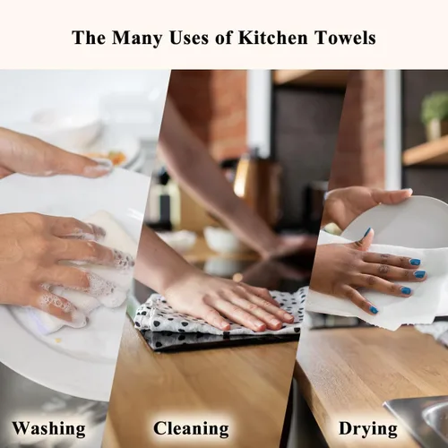 Vista 6 de Juego de 4 toallas de cocina para mujeres y hombres, toallas de mano para perros, toallas de cocina para hornear, regalos para amantes