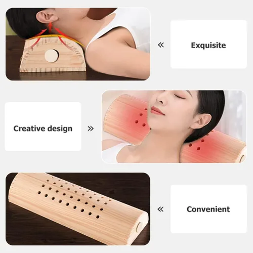 Vista 2 de Almohada de moxibustión de madera para el cuello para uso diario en el hogar, soporte cervical, cómodo cojín para dormir y soporte de espalda, 12.99