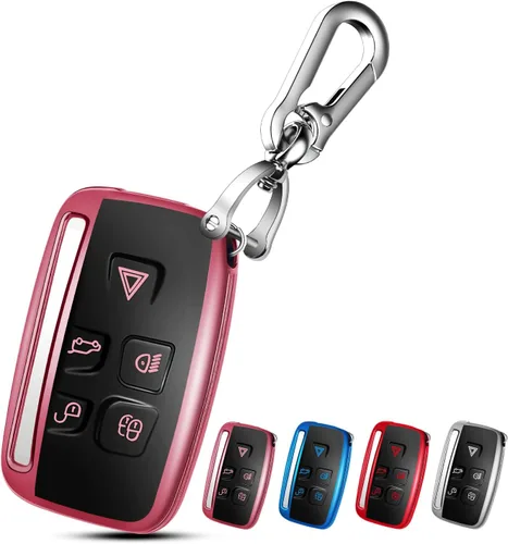 Vista 9 de QBUC Funda para llavero LAND ROVER con llavero para Range Rover Evoque Sport Velar Land Rover Discovery Jaguar F-Pace F-Type XE XEL XF XFL XJ Azul