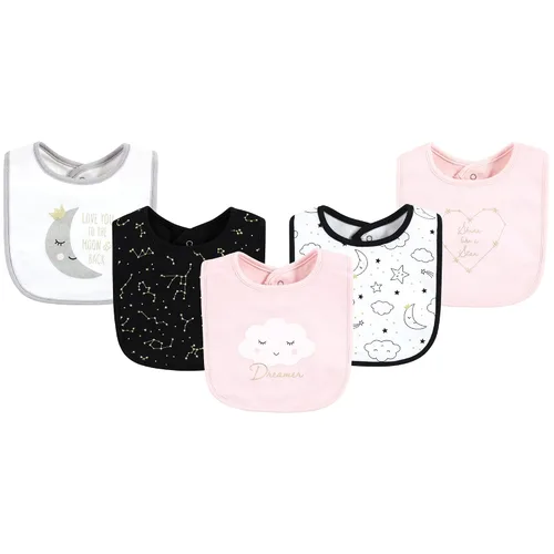 Vista 73 de Hudson Baby Baberos unisex de algodón para bebé, nube rosa, talla única (paquete de 2)
