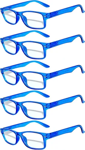Vista 10 de OWL Gafas de lente transparentes con marco rectangular estrecho estilo retro de moda 1 azul