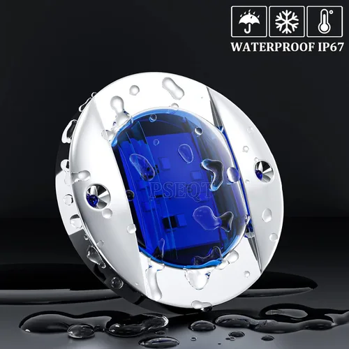 Vista 3 de PSEQT 4 piezas de 7,6 cm Luces LED azul marino para cubierta de barco y luz de ancla de popa - Luces impermeables de 12V para pesca nocturna
