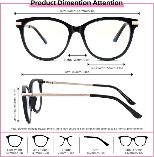 Vista 3 de Paquete de 3 lentes de lectura progresivos multienfoque para mujer, luz azul, multifocal, transición, con bisagra de resorte