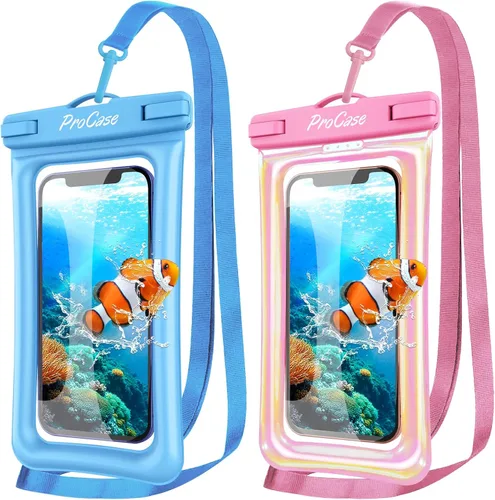 Vista 8 de ProCase Funda impermeable flotante para teléfono, funda impermeable para teléfono, bolsa flotante para teléfono celular, bolsa seca submarina