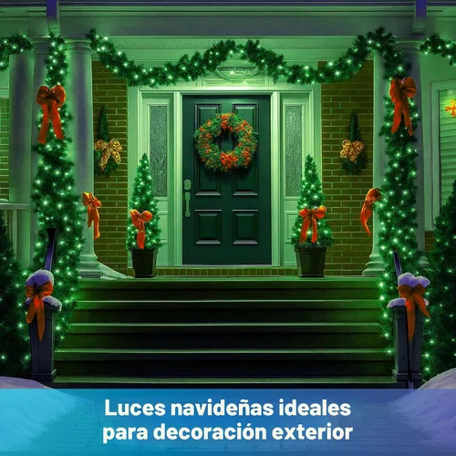 Vista 7 de Luces de Navidad 500 LED de 164 pies, luces impermeables para árbol de Navidad con 8 modos, control remoto, 3 temporizadores y función de memoria