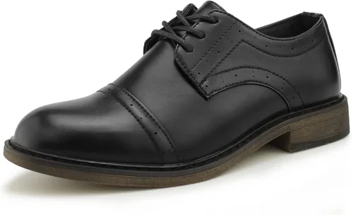 Vista 5 de Hawkwell Zapatos de vestir para niños con punta de ala clásicos y formales (niños pequeñosniños grandesjóvenes), 0 Little Kid