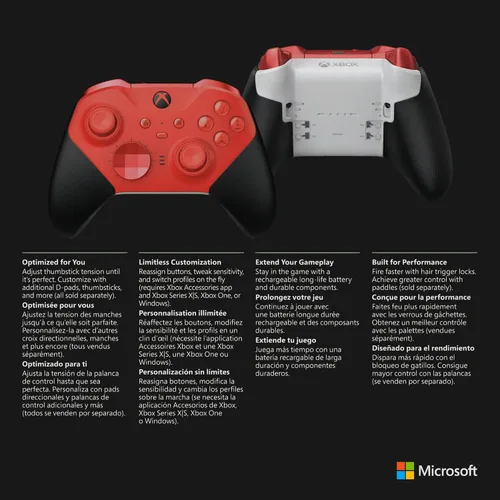 Vista 6 de Xbox Elite Wireless Controller Series 2 Core (Red)