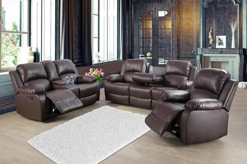 Vista 47 de A Ainehome Juego de Muebles de Sala de Estar de Cuero Reclinable Juego de Sofá Sillón Loveseat Juego de Muebles Sofá para Sala de Estar/Espacio