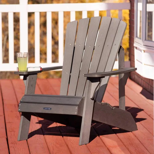 Vista 6 de Lifetime Adirondack - Silla de imitación madera Gris (Harbor Gray)