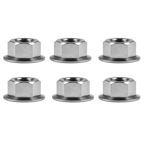 Vista 22 de Tuercas hexagonales Titanium DIN6923 (paso M5 0.03 in, negro) M5 M6 M8 M10 M12 M14 M16 para bicicletas, motocicletas, coches, paquete de 6