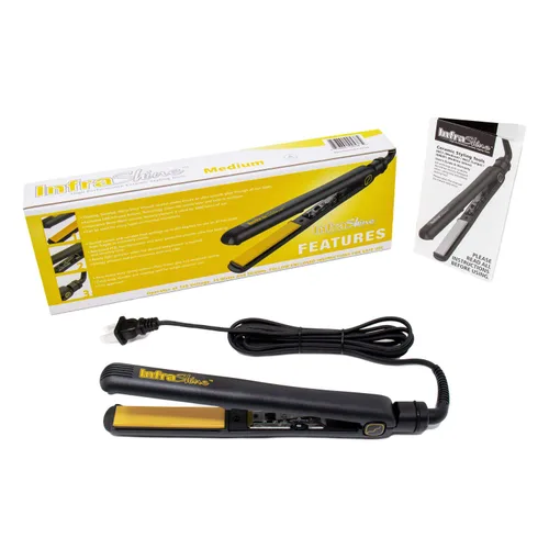 Vista 8 de Plancha plana mediana original, 1 pulgada, color negro, placas flotantes de cerámica para un cabello suave, brillante y sin encrespamiento