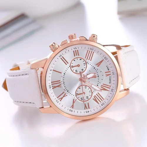 Vista 2 de Reloj de pulsera de cuarzo de cuero con diamantes de imitación para mujer