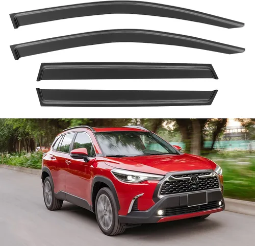 Vista 143 de YQAUTEC - Viseras para ventana, protectores contra la lluvia, compatibles con Subaru WRX 2015-2021, deflectores de viento para ventanas, viseras