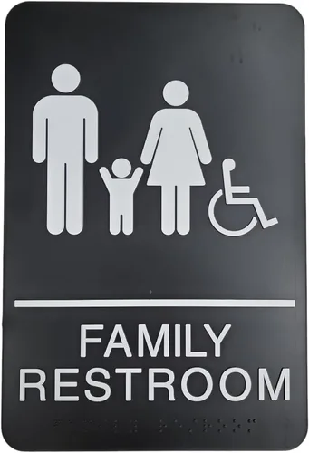 Vista 8 de Hecho en EE.UU. - Letreros de Baños para Hombres y Mujeres Compatibles con ADA, Señales de Puertas de Baño para Oficinas, Negocios y Restaurantes
