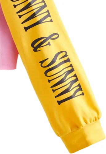 Vista 4 de SweatyRocks Sudadera corta de manga larga con estampado de letras para mujer