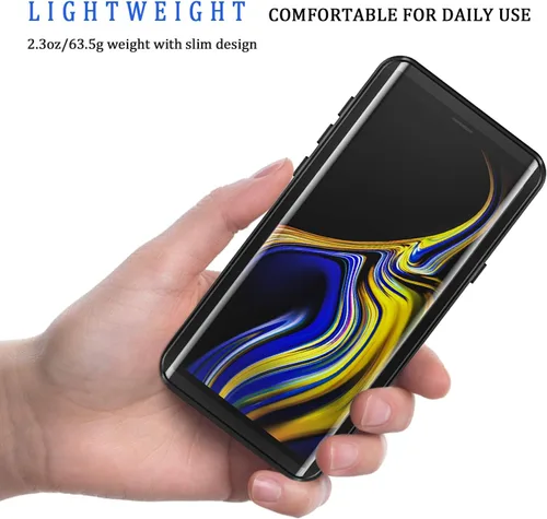 Vista 2 de Lanhiem Funda para teléfono Galaxy Note 9, IP68, impermeable, a prueba de polvo, a prueba de golpes, con protector de pantalla integrado, cubierta